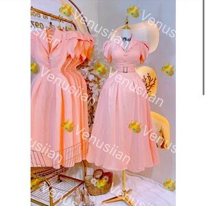 Millenial Pink Shirtwaist Maxi Dress